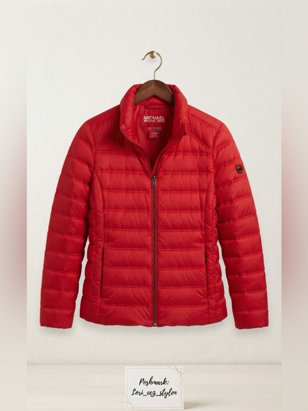 MICHAEL Michael Kors Bright Red Quilted Puffer Jacket